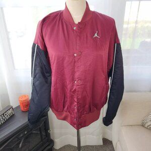 NWT $160 Nike Air Jordan Flight Renegade Satin Cherrywood Bomber Jacket Womens M